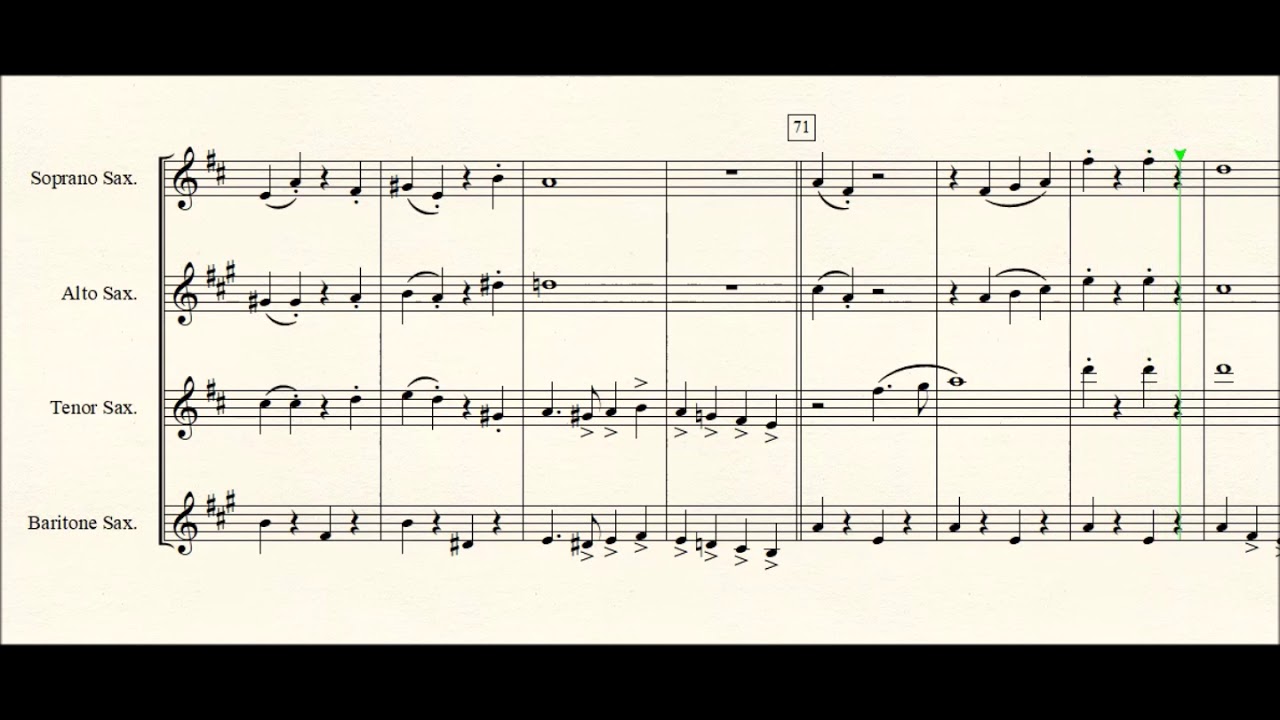 Colonel Bogey for Saxophone quartet.
