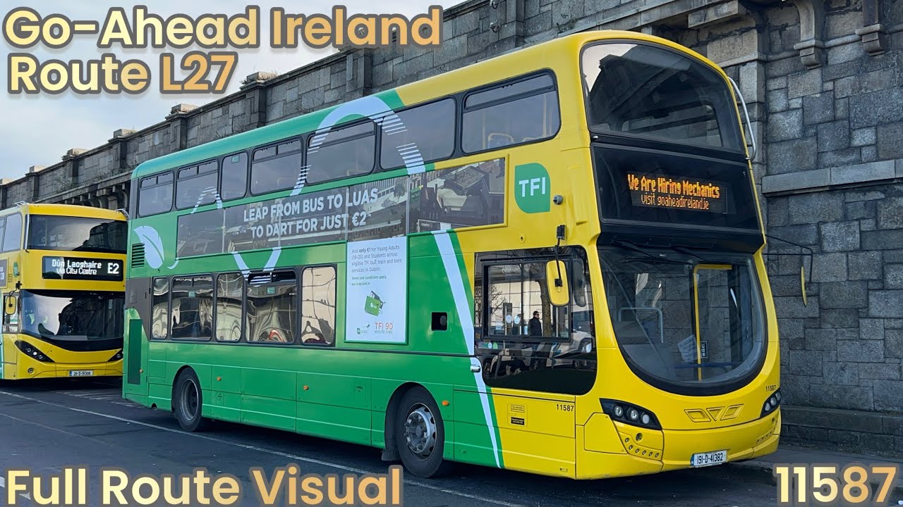 Go-Ahead Ireland | Route L27 - Full Route Visual | Leopardstown Valley to Dún Laoghaire | 11587