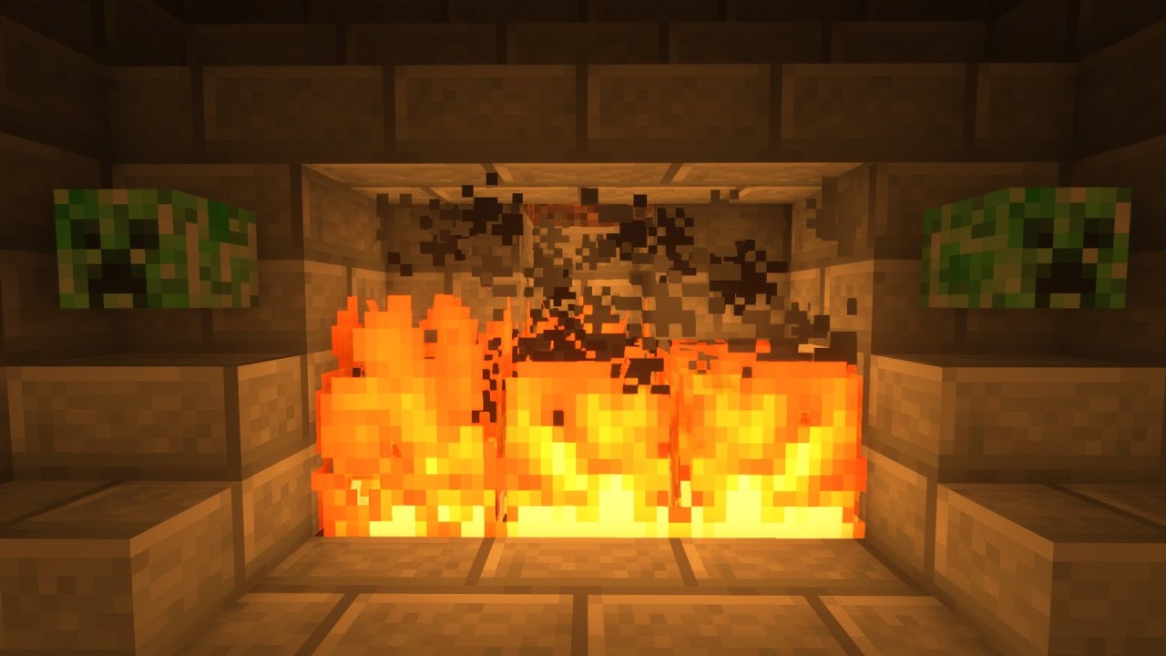 🔥 10 Hours Fireplace Minecraft Version - Relaxing (No Music)