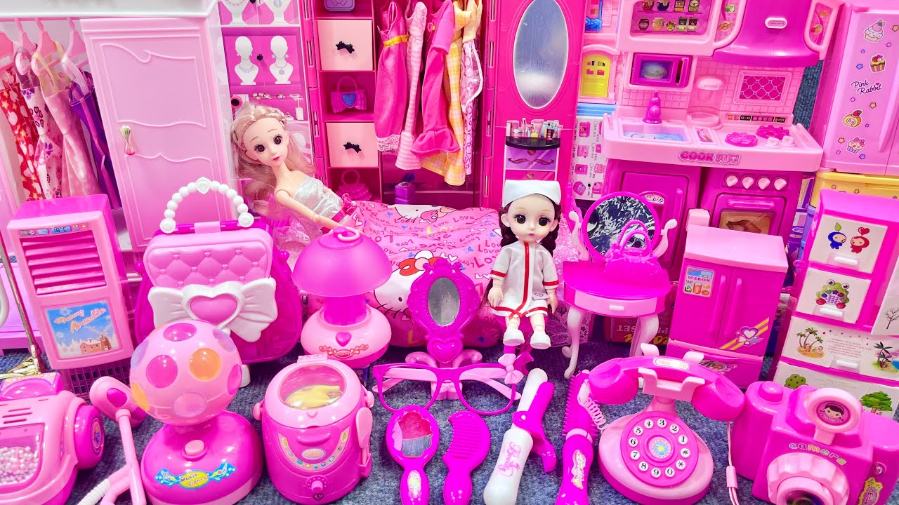 11 Minutes Satisfying with Unboxing Barbie Princess Bed & Wardrobe Collection Toys Review | ASMR