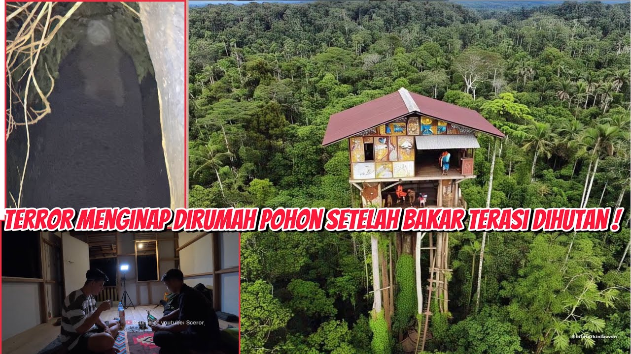SOSOK HITAM SETINGGI POHON KELUAR DARI HUTAN~NEKAD BAKAR TERASI~MENGINAP DIRUMAH POHON DIHUTAN.
