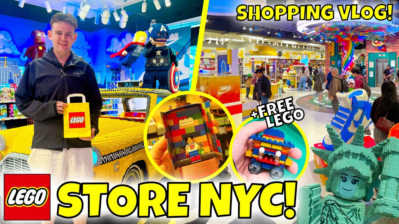 LEGO STORE SHOPPING in NYC - FREE LEGO Make & Take + Minifigure Factory Experience | LEGO VLOG