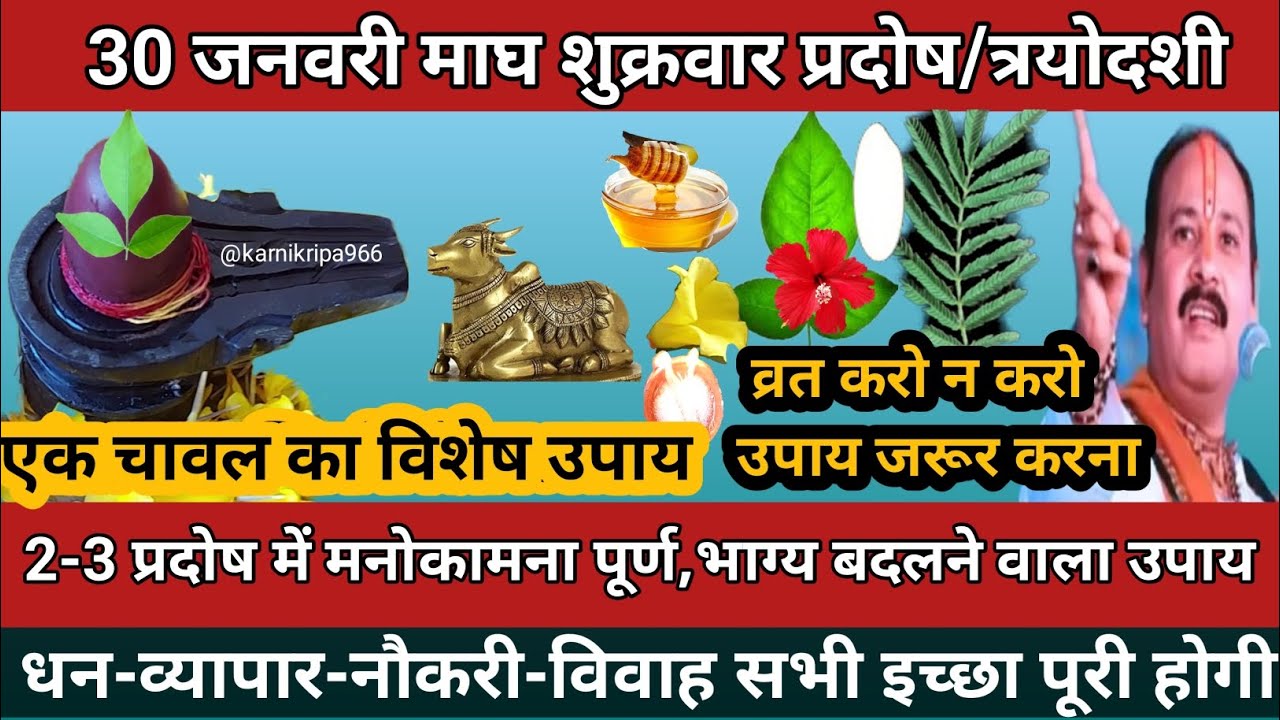 30 जनवरी माघ शुक्रवार प्रदोषकाल || एक चावल का विशेष उपाय🚩 #Sukravarpradosh #शुक्रप्रदोष 