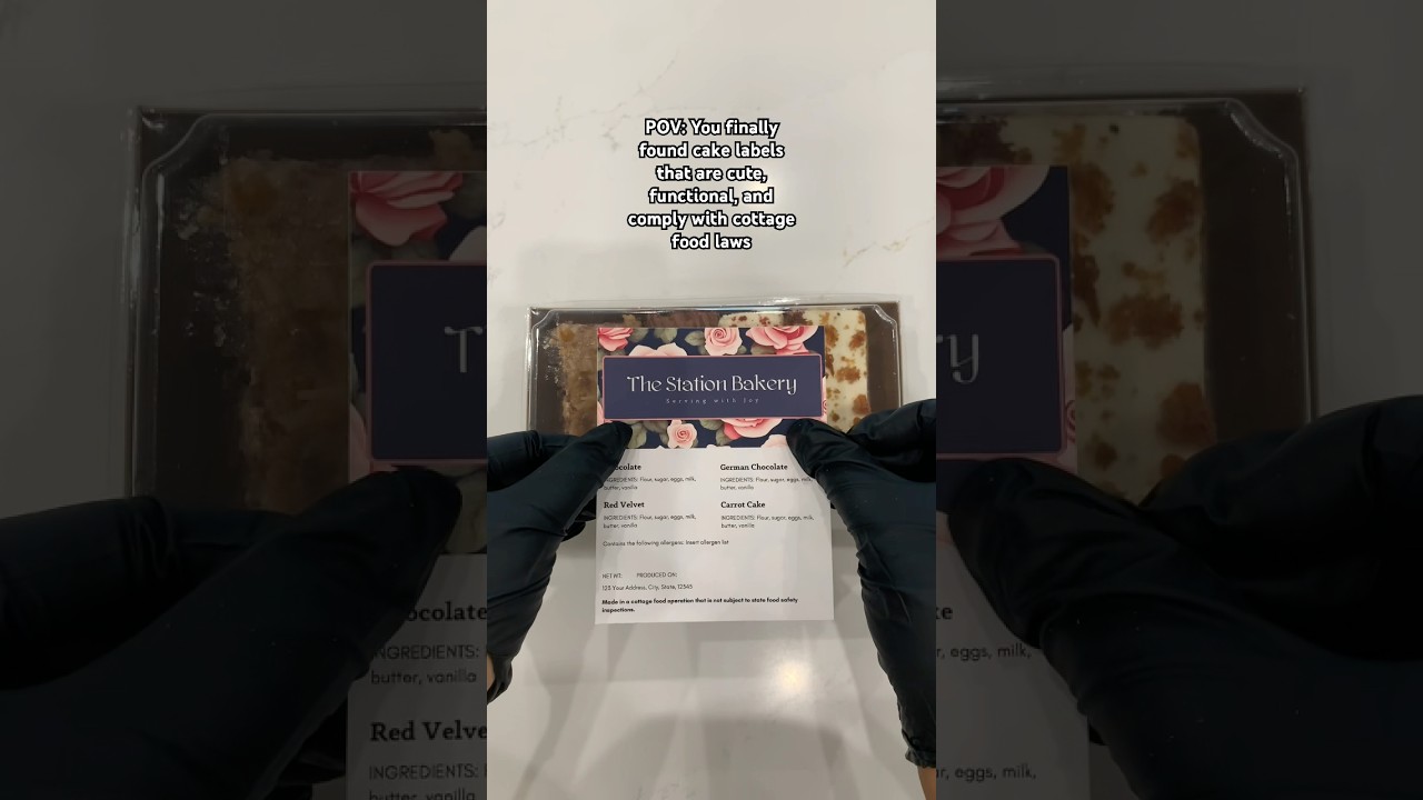 Cottage food compliant cake labels | Cake Flight Labels