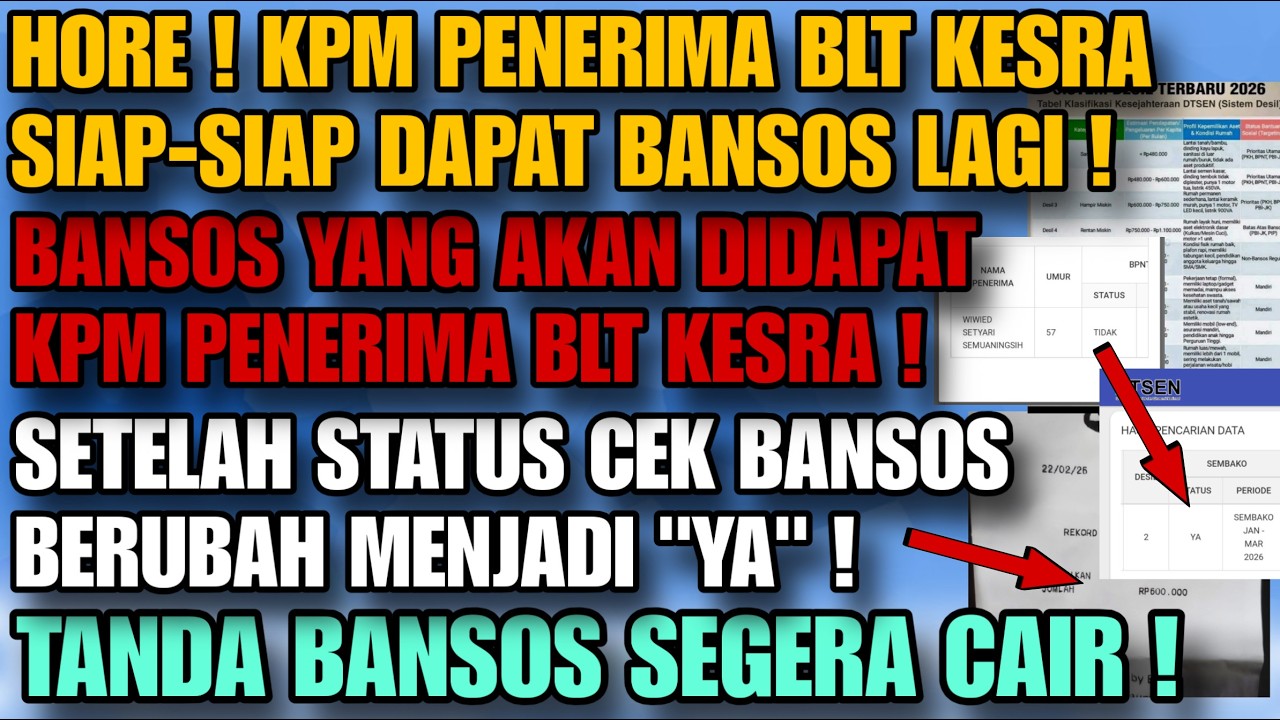 FIX ! PENERIMA BLT KESRA 900 RB DAPAT BANSOS LG TAHUN INI ! SETELAH STATUS CEK BANSOS BERUBAH 