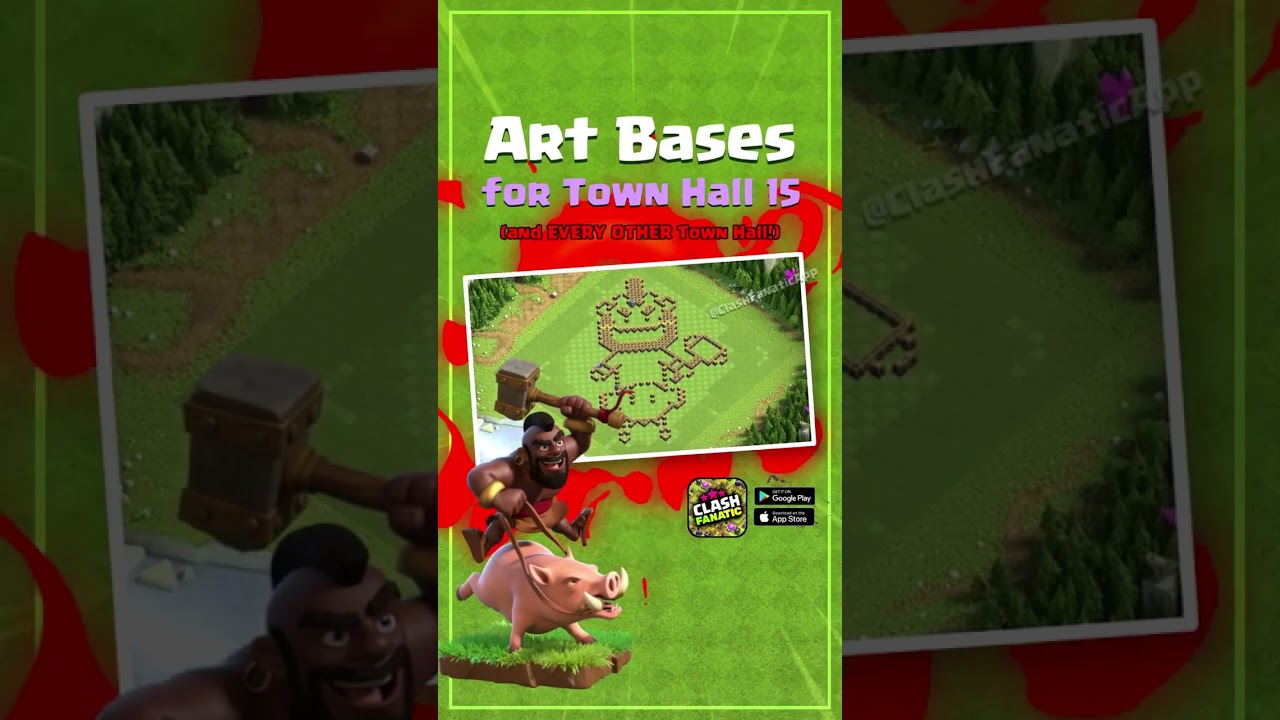 Artistic, cool & funny bases for Town Hall 15 | #ClashofClans #Shorts #CocBases