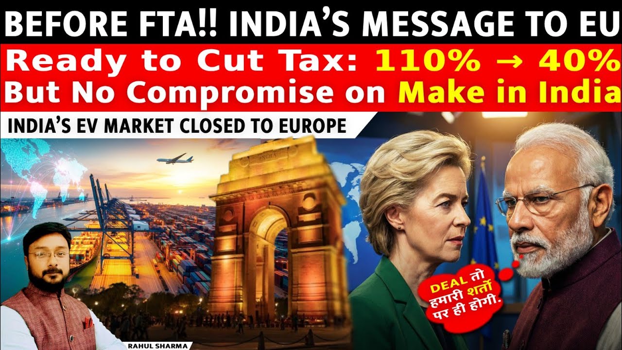 India’s Strategic Move Before EU Deal: 110% Tax to 40%| EV Market Closed for Europe 