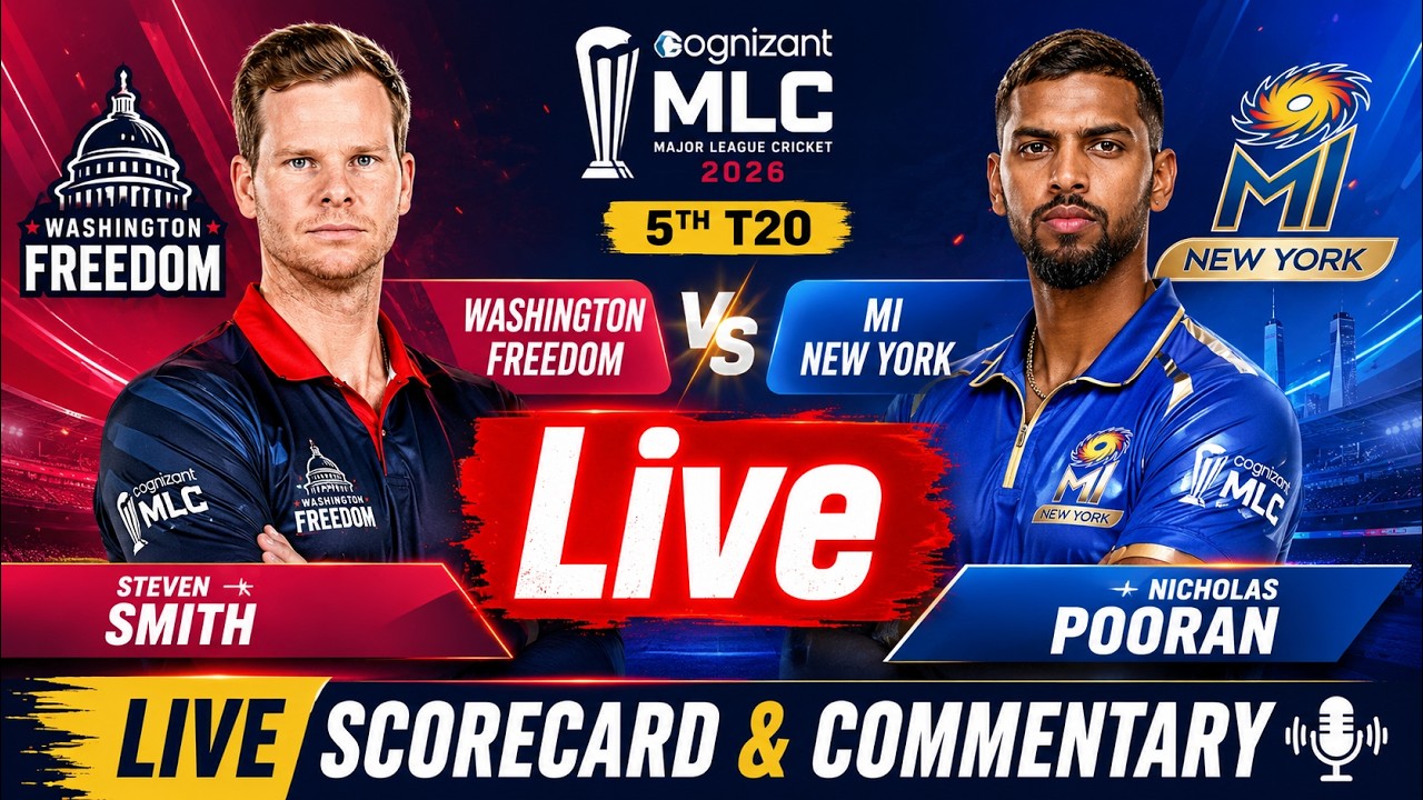 Washington Freedom vs MI New York Live | WF vs MINY Live Score & Commentary | MLC 2026 5th T20