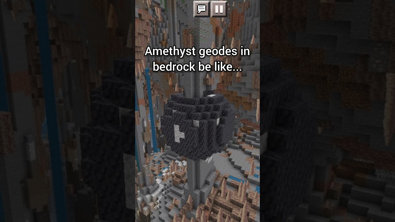 Amethyst geodes in bedrock be like...