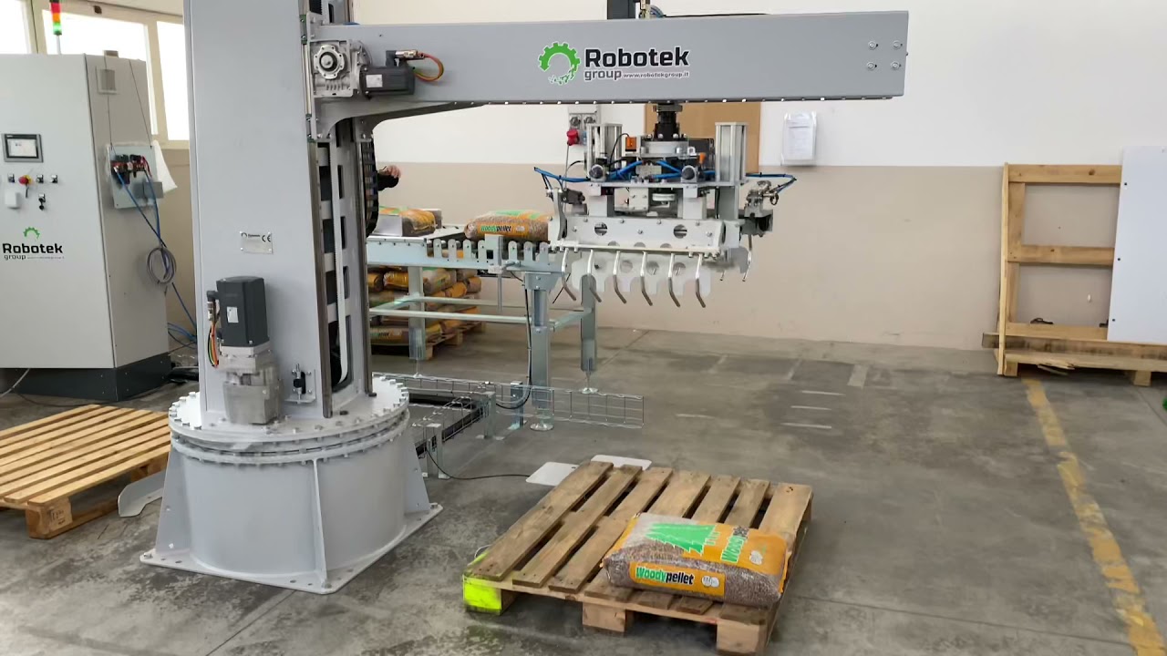 Nuovo Pallettizzatore Robot Eros con pinza  per Sacchi, Pellet 15 kg