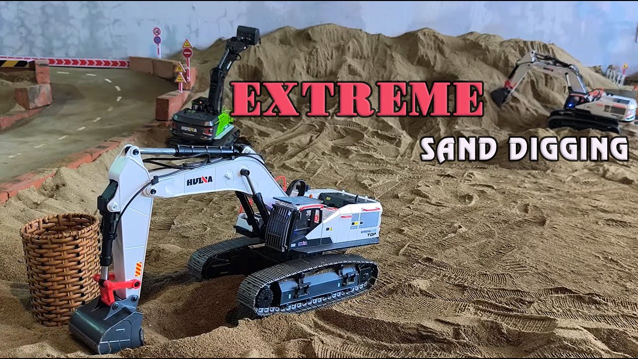 Remote Control Excavator Huina 1594 Extreme Sand Digging Challenge