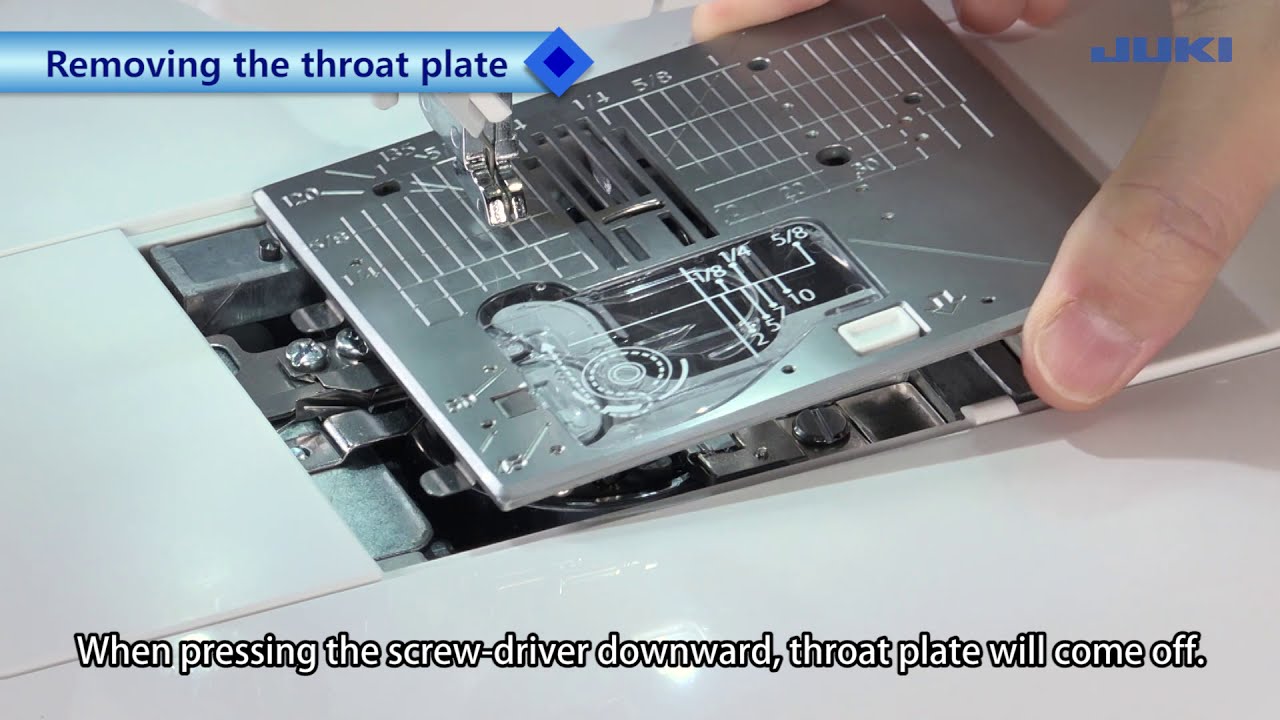 10. JUKI HZL-UX8 Kirei - Changing the throat plate and feed dog