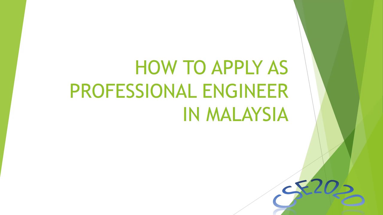 How To Apply As PE (Professional Engineer) in Malaysia