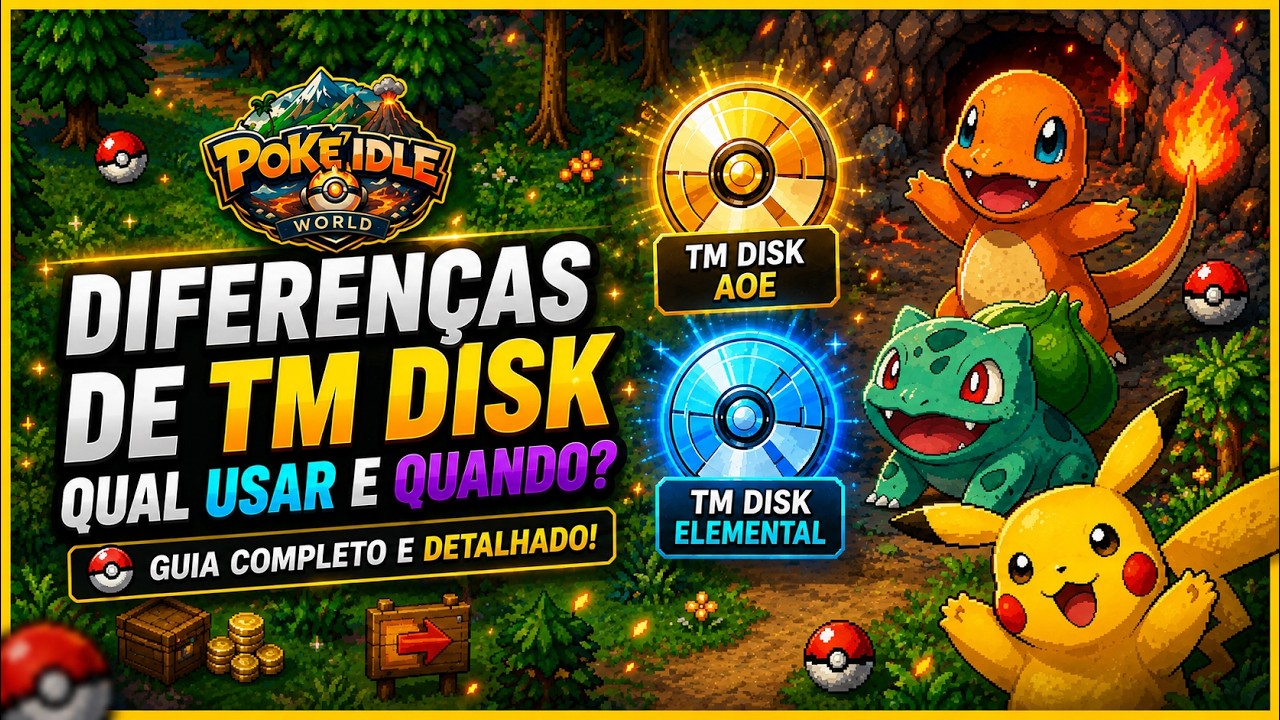 Guia Completo de TM Disk Elemental e AOE | Poke Idle World