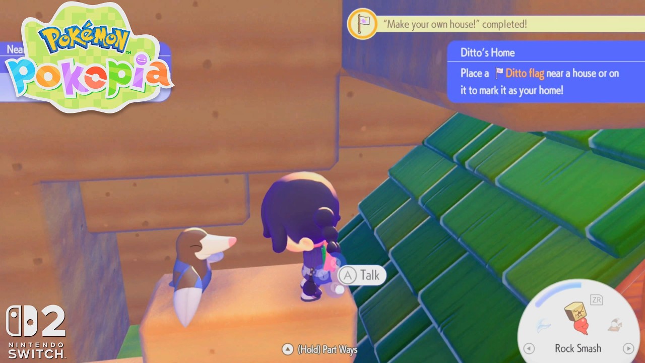 Pokémon Pokopia | Giving Appraisal rare items & How to put flag your house - Withered Wasteland