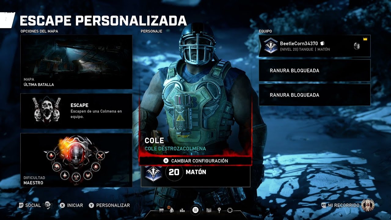 Gears 5-Master Solo Escape No (Cards No Ult)On Last Stand /Ultima Batalla Sin (Cartas)