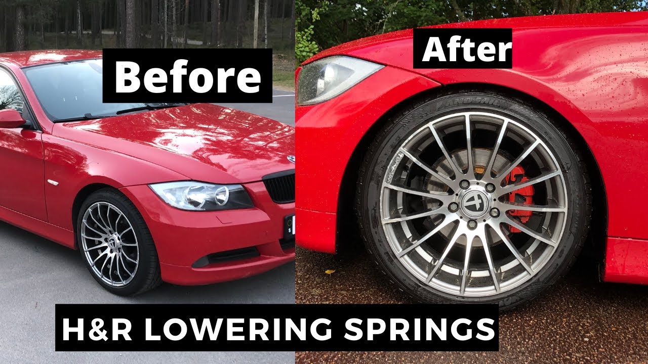 BMW E90 Stock vs H&R Lowering Springs