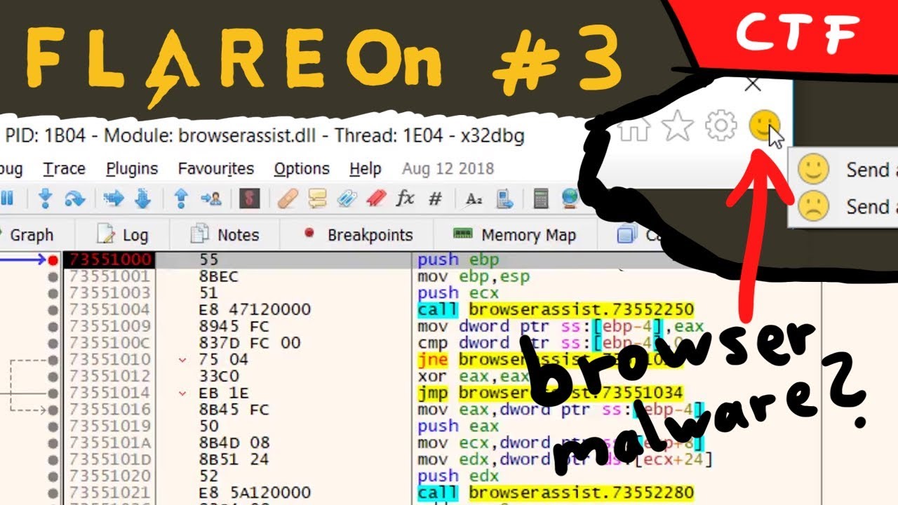Analysing a Firefox Malware browserassist.dll - FLARE-On 2018