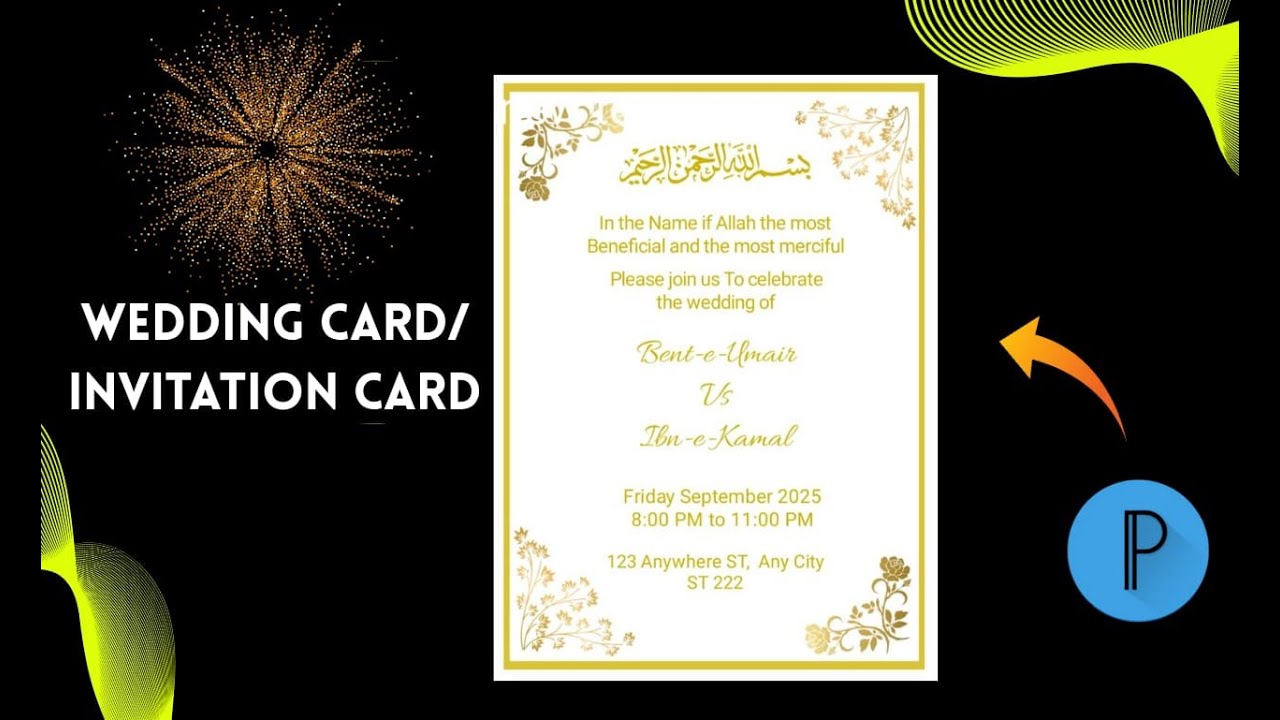 Wedding Invitation Card || Marriage Card Design || Tutorial || Pixellab
