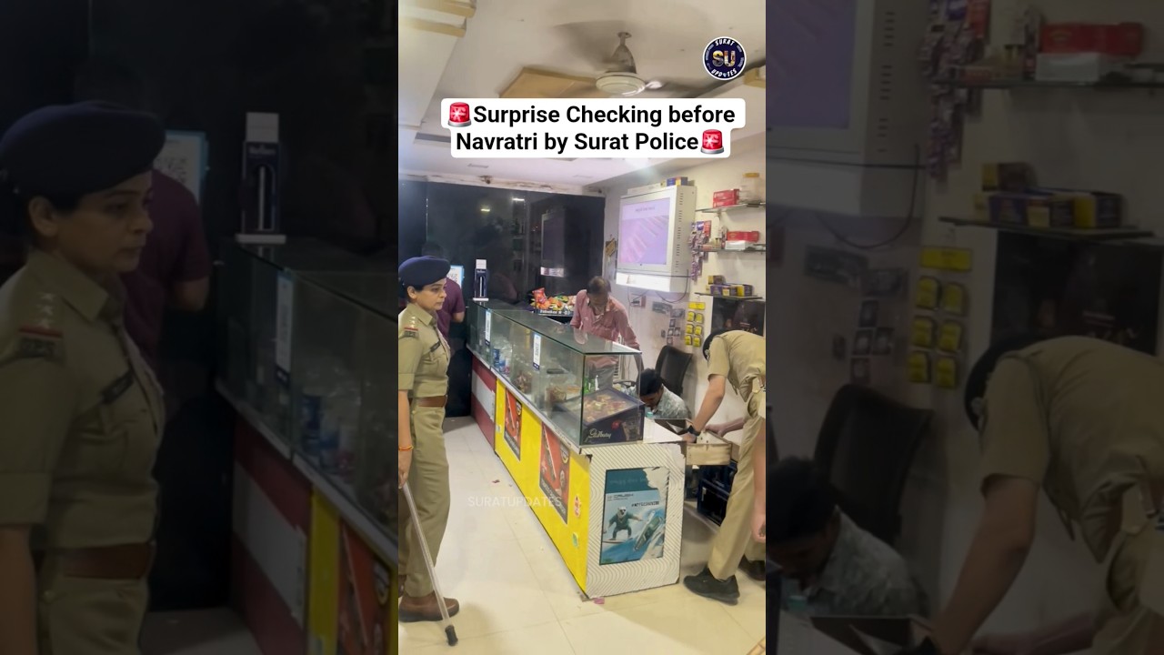 🚨Surprise checking by Surat Police before Navratri🚨 #police #navratri #news