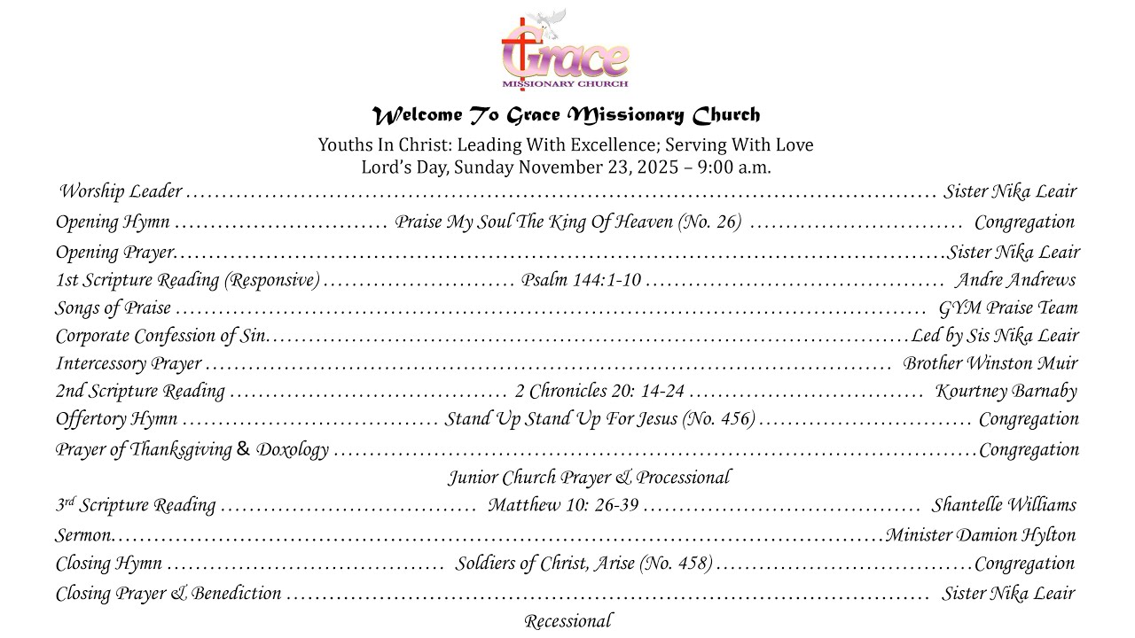 Worship Service, Sunday November 23, 2025