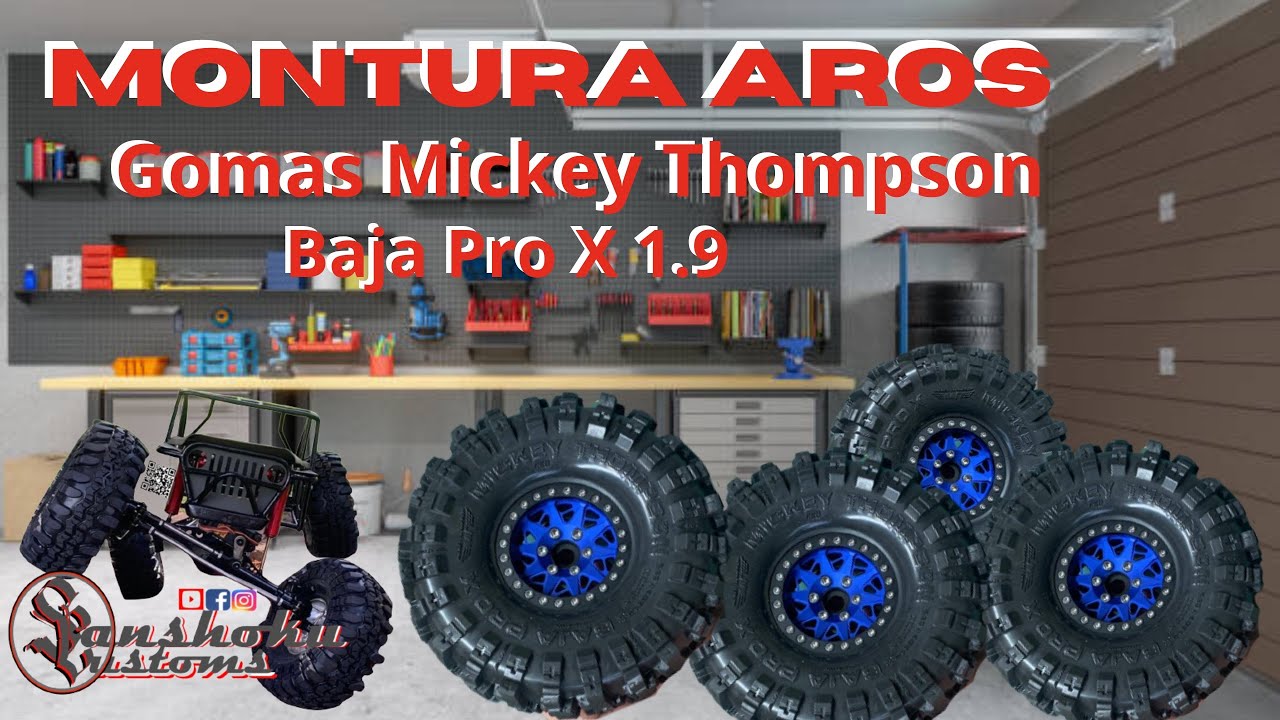 Montura Aros 1.9 con gomas Pro Line Mickey Thompson Baja Pro X