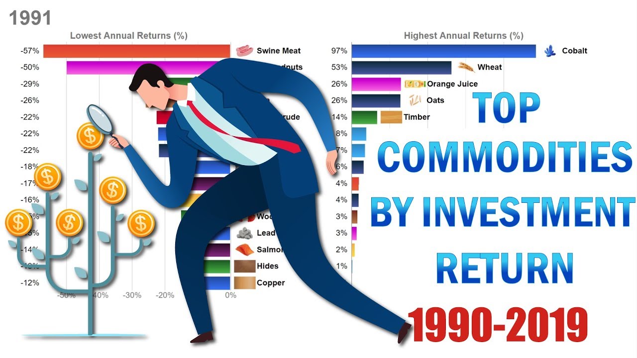 Top 15 Most Profitable Commodities by Investment Return (1990-2019)