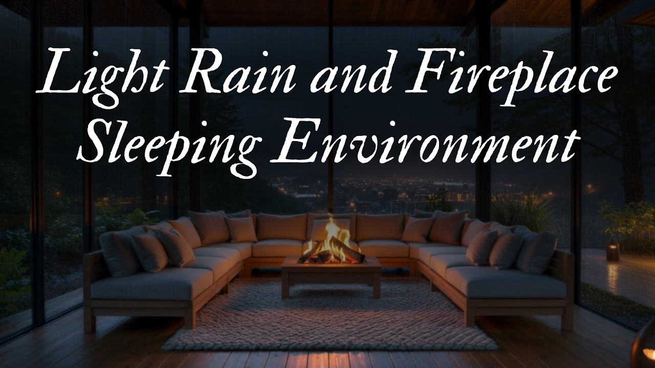 Light Rain and Fireplace Sleeping Environment