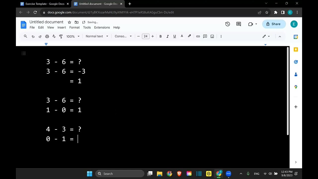 Logic 0 &mdash; Exercise 2.1 &mdash; Reduced Subtraction of Even and Odd Numbers