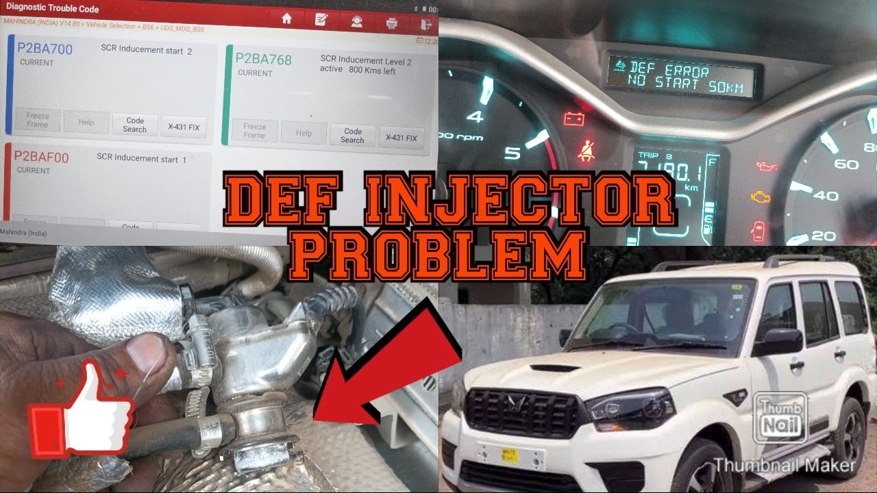 DEF ERROR IN SCORPIO S11 BS6 DEF SPRAY INJECTOR PROBLAM / P2BA768 foult code and DEF system problem