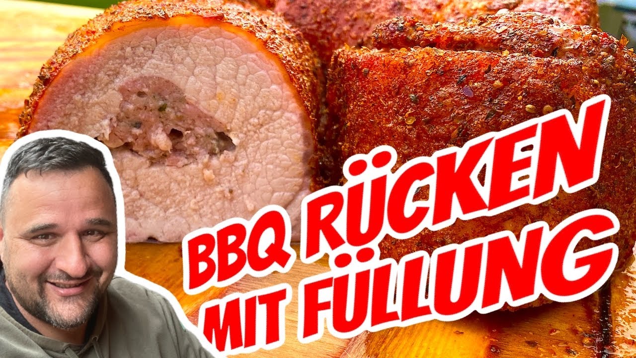 XXL BBQ RÜCKEN vom SMOKER mit FÜLLUNG ---  Klaus grillt feat. 030BBQ