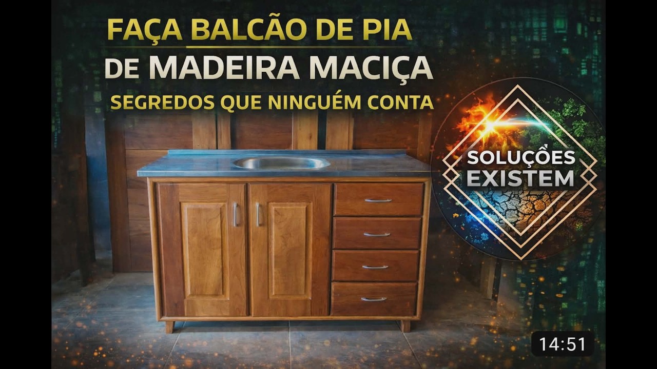 COMO FAZER GABINETES DE PIA DE MADEIRA MACIÇA / Aprenda a fazer  Balcão para Pia