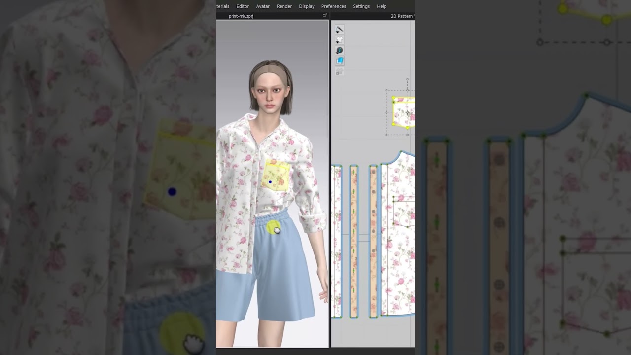 Любишь принт на ткани? Тогда это видео для тебя! Clo3d как совместить узор #clo3dtutorial #clo3d
