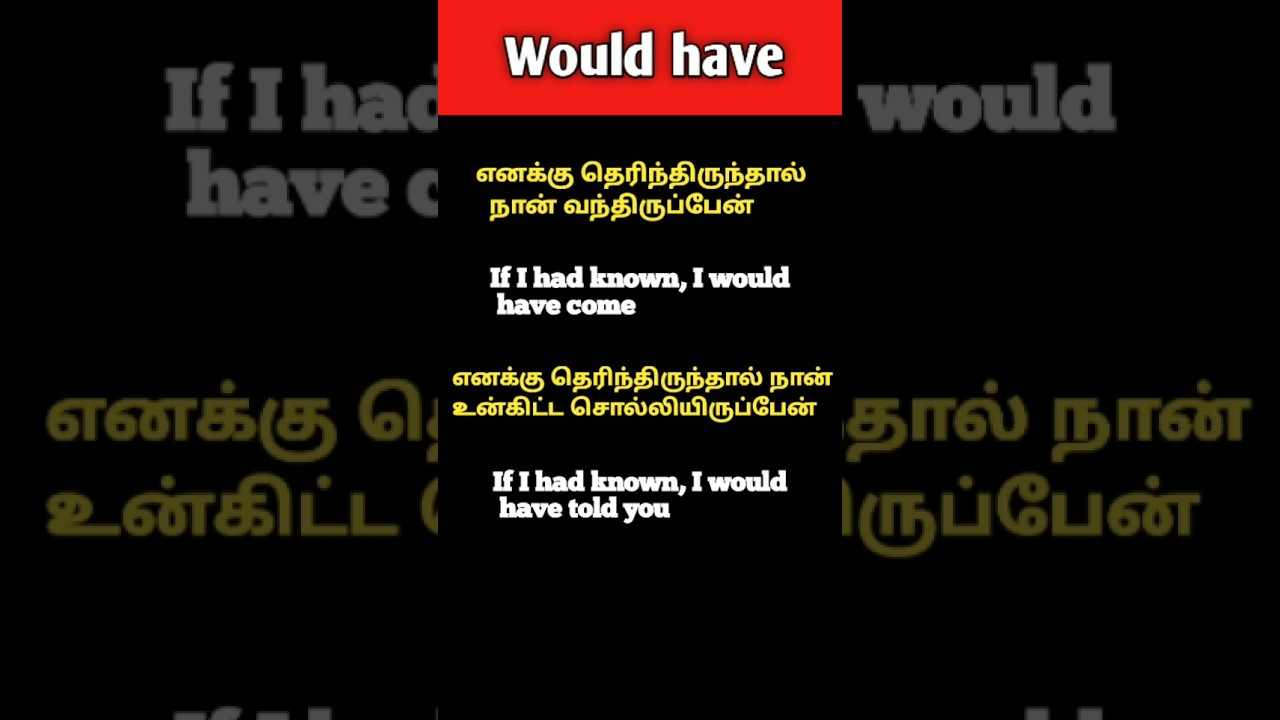 Would have use in english | Sentence improvement | Spoken english learning videos