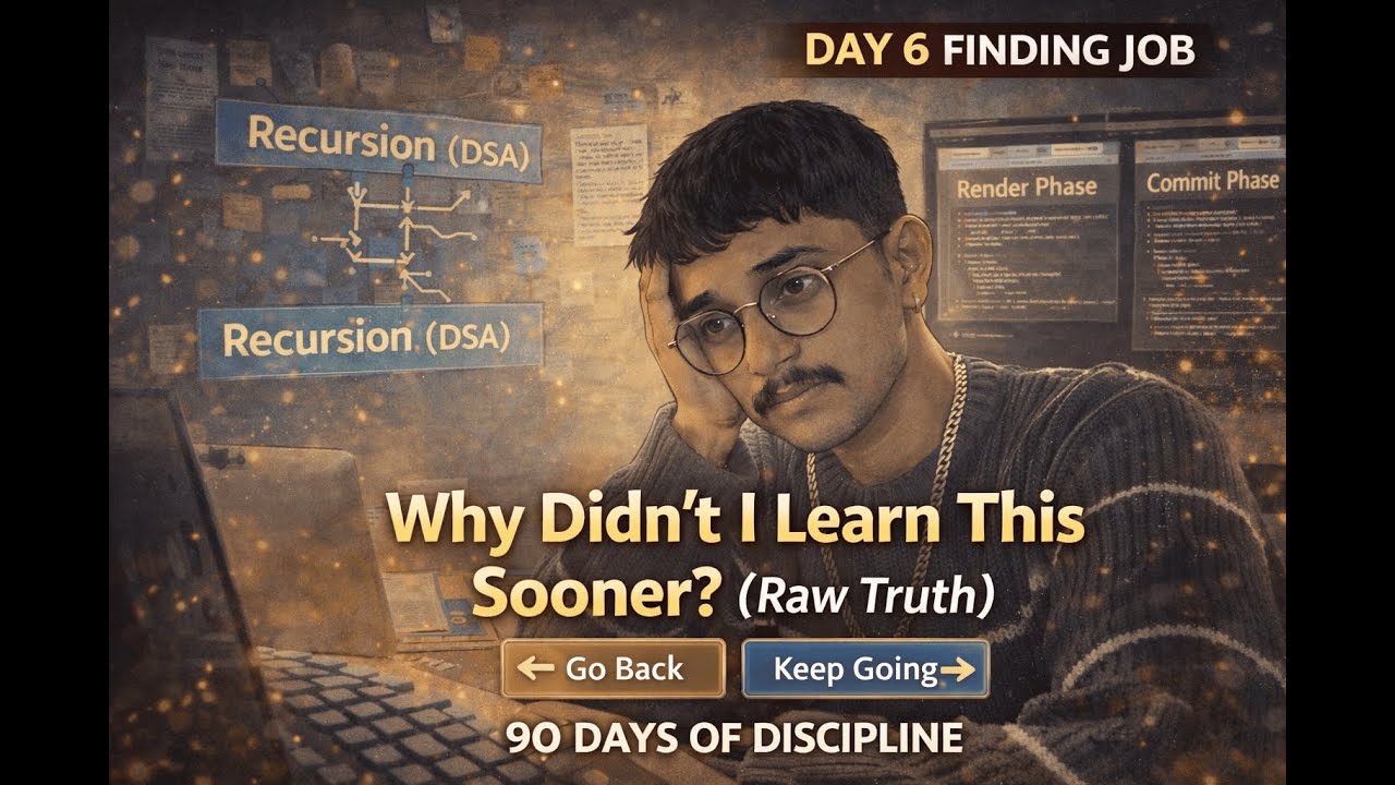 Day 6 | Demotivated but Didn’t Quit | React Render vs Commit Phase | Recursion