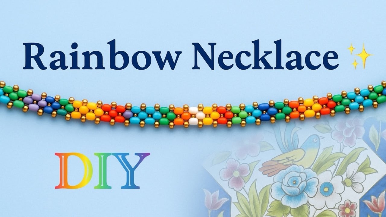DIY Rainbow Seed Bead Necklace 🌈 Easy & Colorful Jewelry