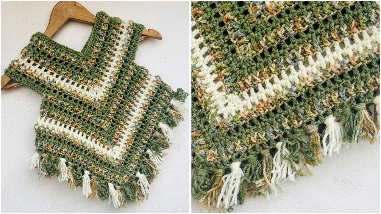 Crochet Baby Poncho Dress | Crochet Toddler Poncho | Crochet Patterns Baby Dress