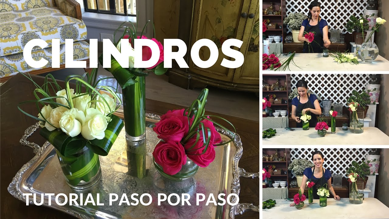 Como decorar cilindros con flores