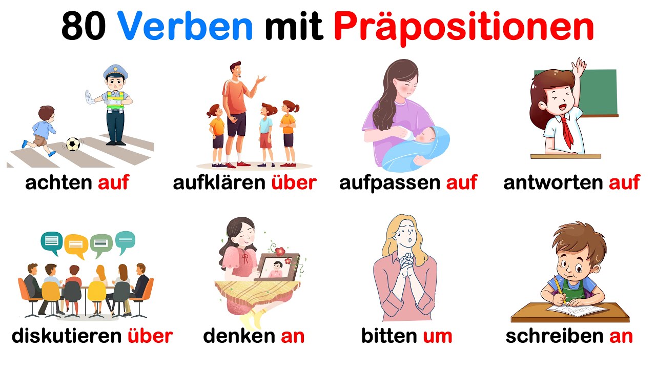 Verben mit Präpositionen | Deutsch Lernen | Sprechen & Hören | A1-B1 | Deutsch für Anfänger
