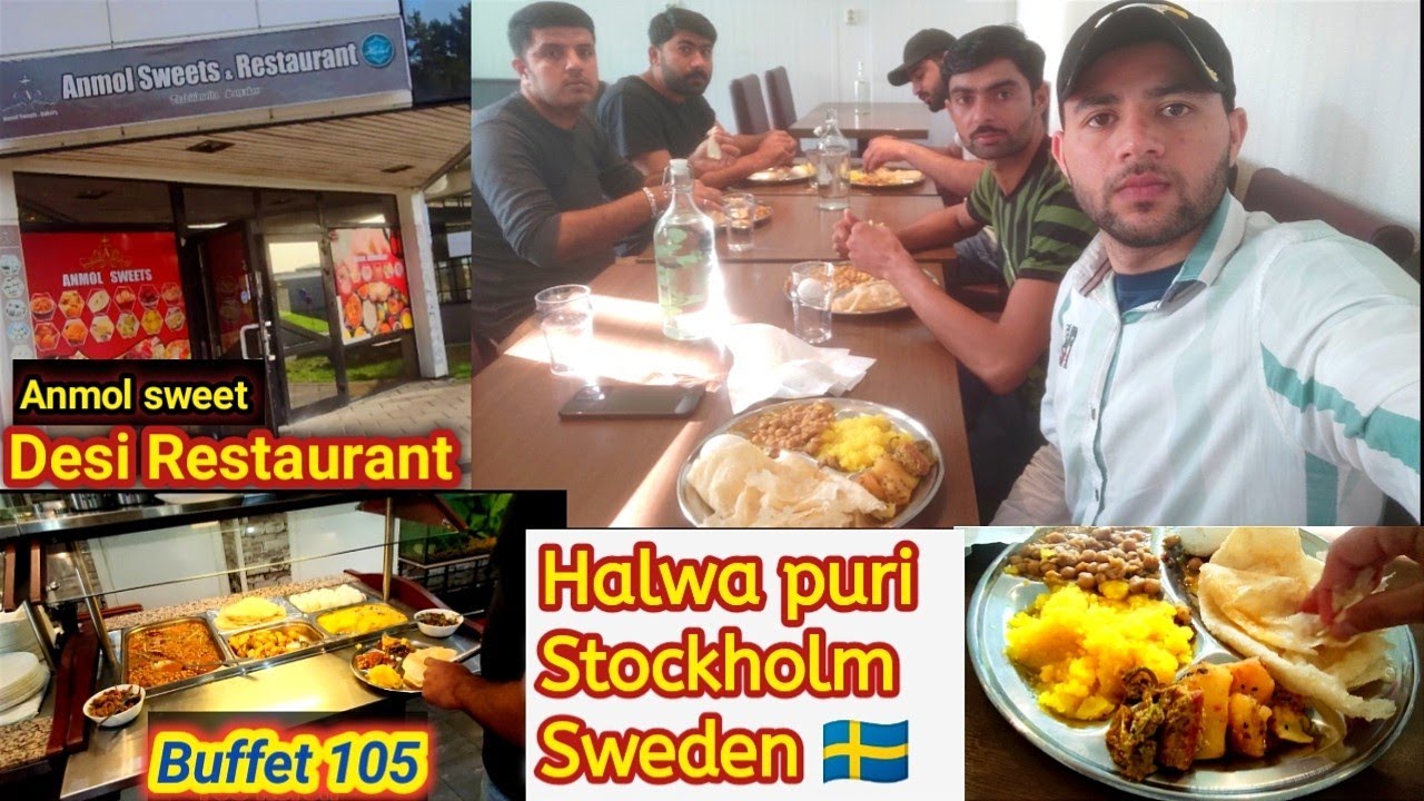 Halwa puri 😋 in Stockholm Sweden 🇸🇪 ||Anmol sweet desi Restaurant Sweden