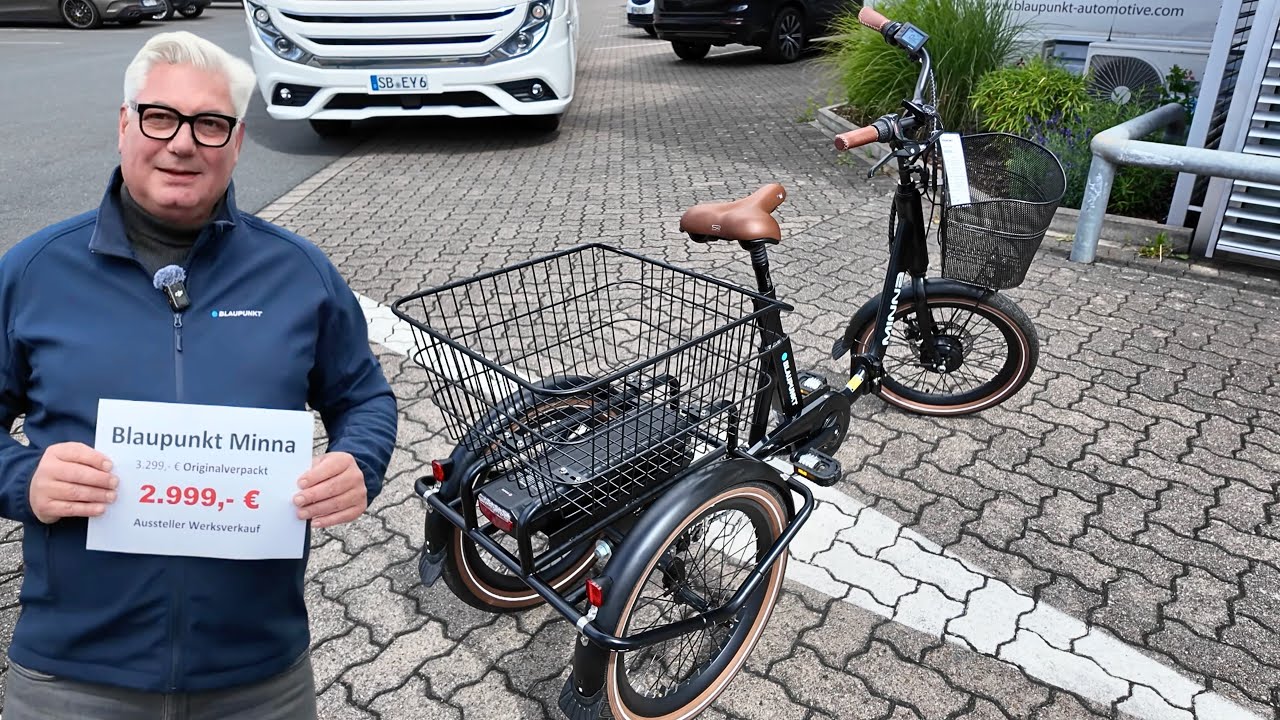 E-Bikes 2024: Blaupunkt Minna E-Trike Faltrad Lastenrad NUR 2.999,- €