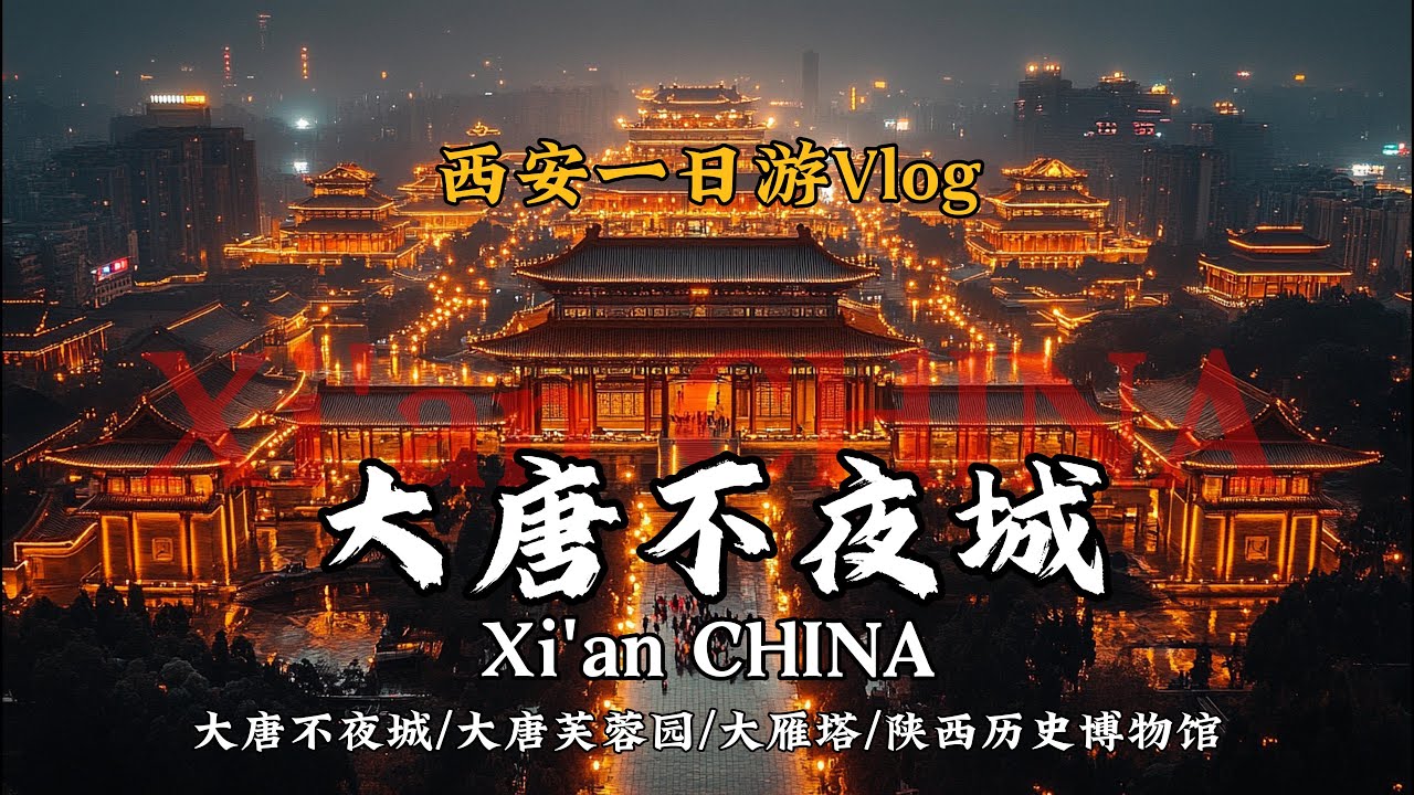 西安大唐不夜城，大唐芙蓉园，大雁塔，陕西历史博物馆，陕西一日游Vlog