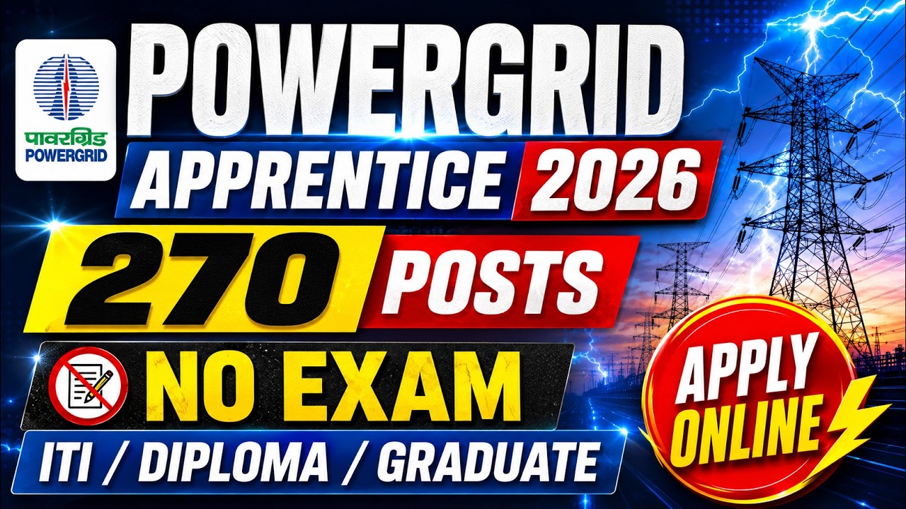POWERGRID Recruitment 2026 | ITI Electrician, Diploma & Graduate | 270 Posts