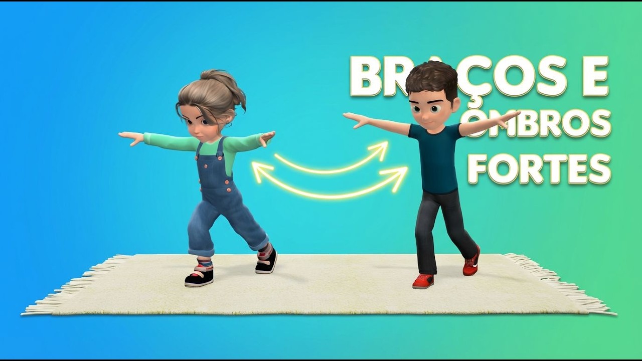 BRAÇOS E OMBROS FORTES: Treino de 20 Min Para a Parte Superior do Corpo Infantil!