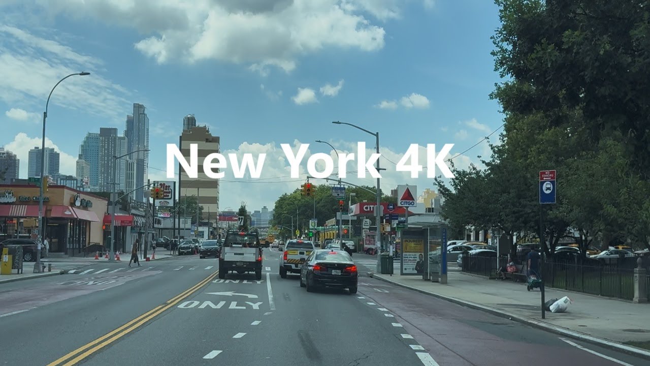 4K New York - Queens - Driving tour in 23th Street & 44 Dr & Thomson Avenue