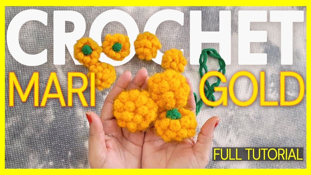 How To Crochet a Pretty Marigold Flower ⟡ Easy Tutorial ⟡ Crochet Reena