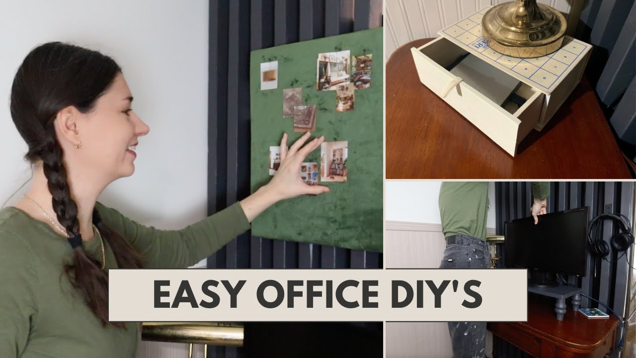 DIY OFFICE DECOR + HIDDEN STORAGE SOLUTION | EASY DIY PROJECTS