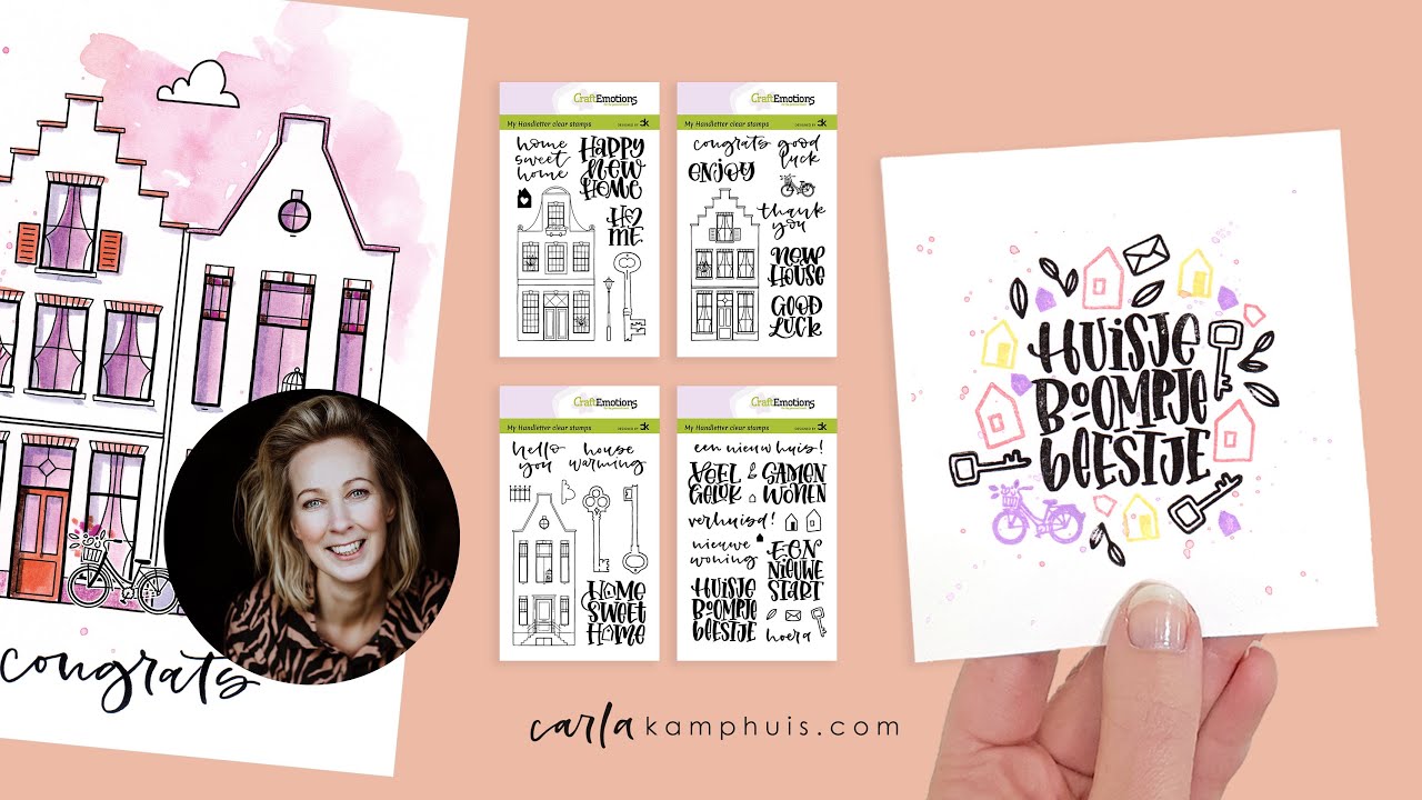 Carla Kamphuis - Clear Stamps sets Houses & Tutorial kaart (FB Live Video)