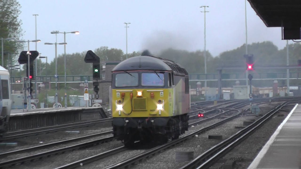 (HD) *RARE* Colas Rails 56087 Absolutely STORMS Through Tonbridge Working 0Z57 - 9/5/13