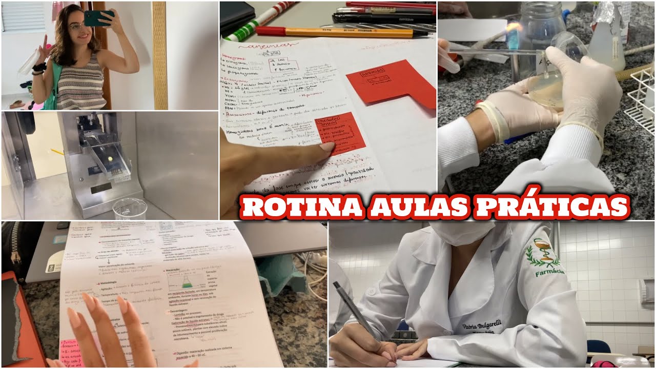 rotina semana de aulas práticas - faculdade de farmácia